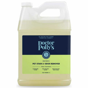 A bottle of Dr. Polly's Stain & Odor Remover (1 Gallon).