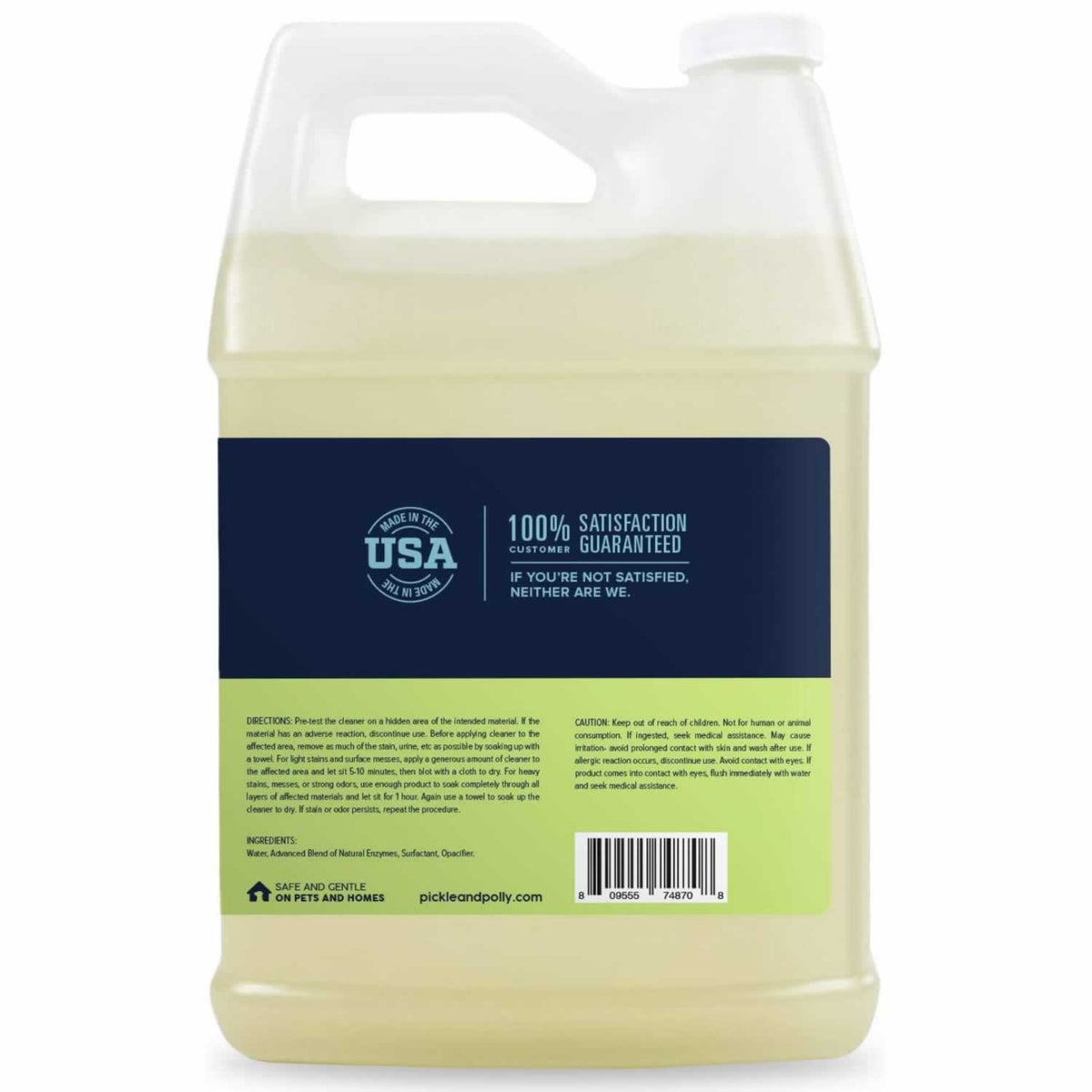 A bottle of Dr. Polly's Stain & Odor Remover (1 Gallon) with the full label visible.